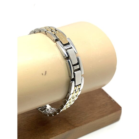 Timex Women's Watch TW2T50200 Quartz Silver Dial Rectangle Two Tone Steel 21mm - Picture 10 of 14